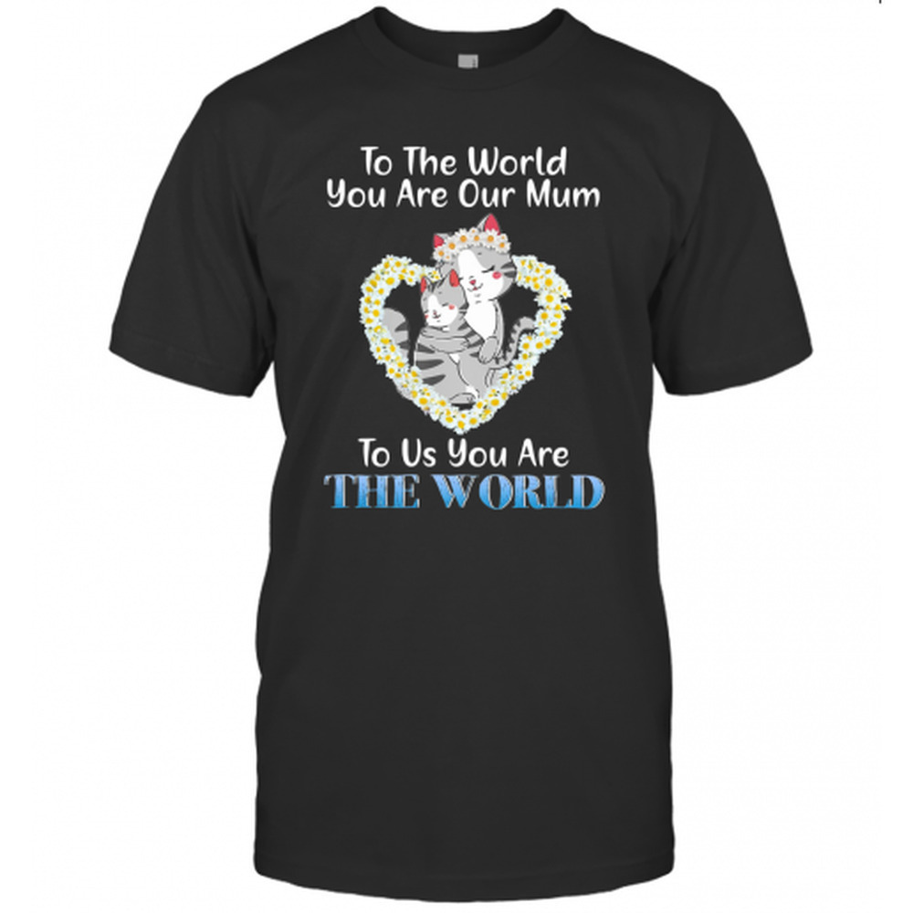 Heart Flower Daisy Cat Lover Gift Unisex Style T-Shirt